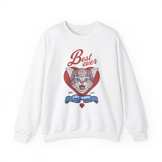 Best Ever Cat Mom - Unisex Heavy Blend™ Crewneck Sweatshirt