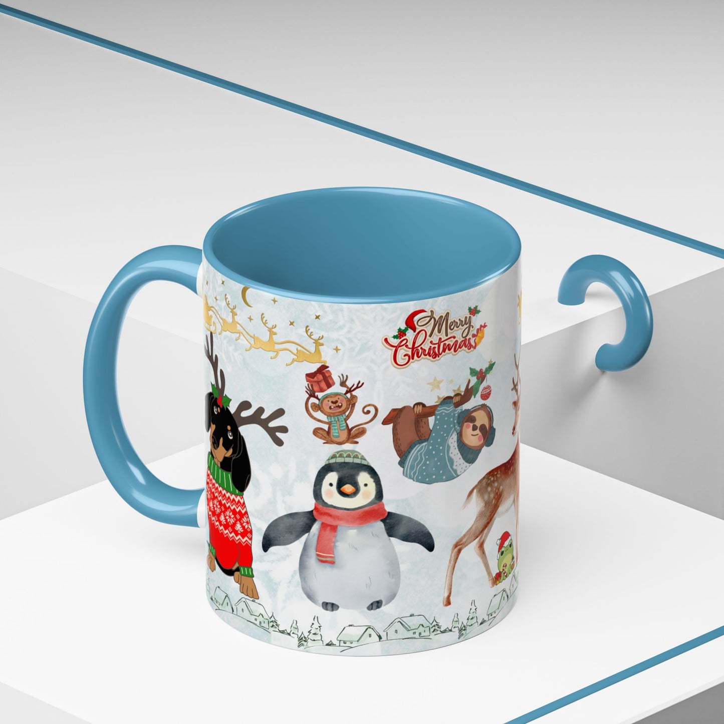 Merry Christmas, Animals - Accent Coffee Mug (11, 15oz)