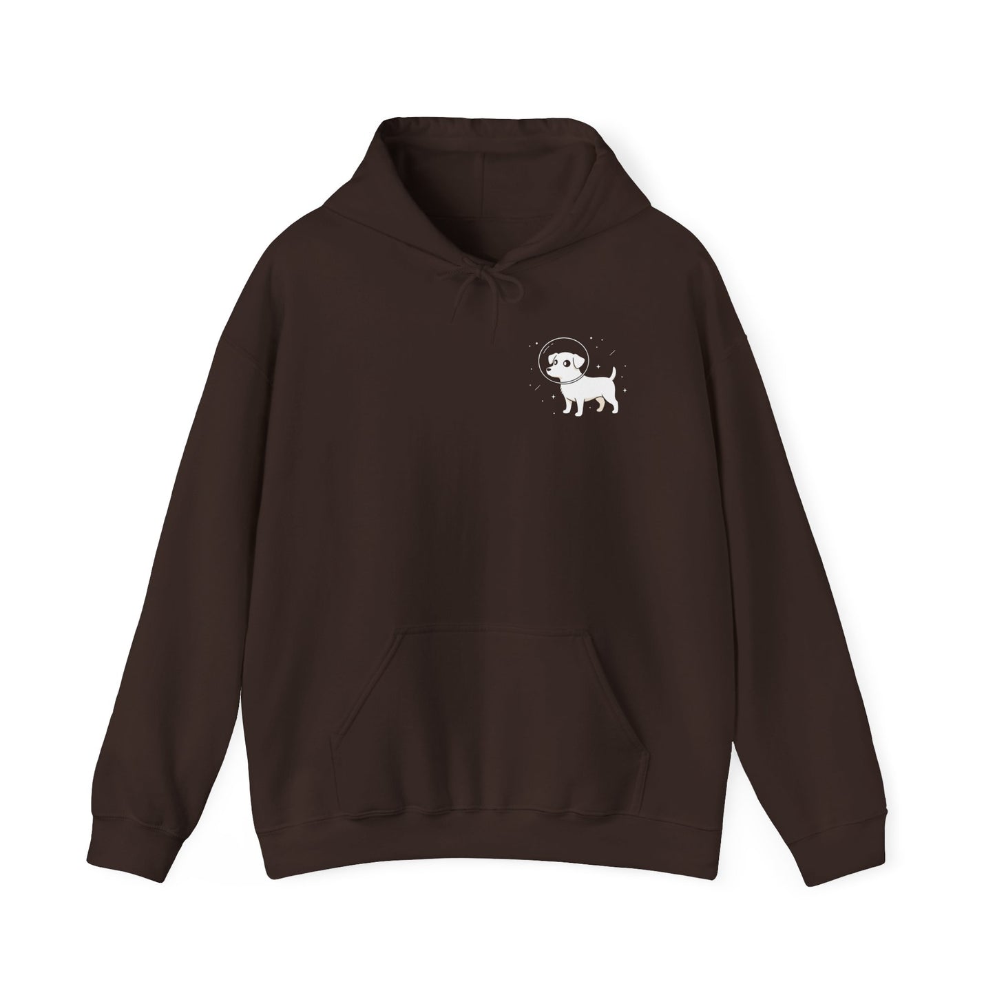 Dog in Space Hoodie – Space Puppy Graphic Hooded Sweatshirt, Unisex Heavy Blend™ - 14679