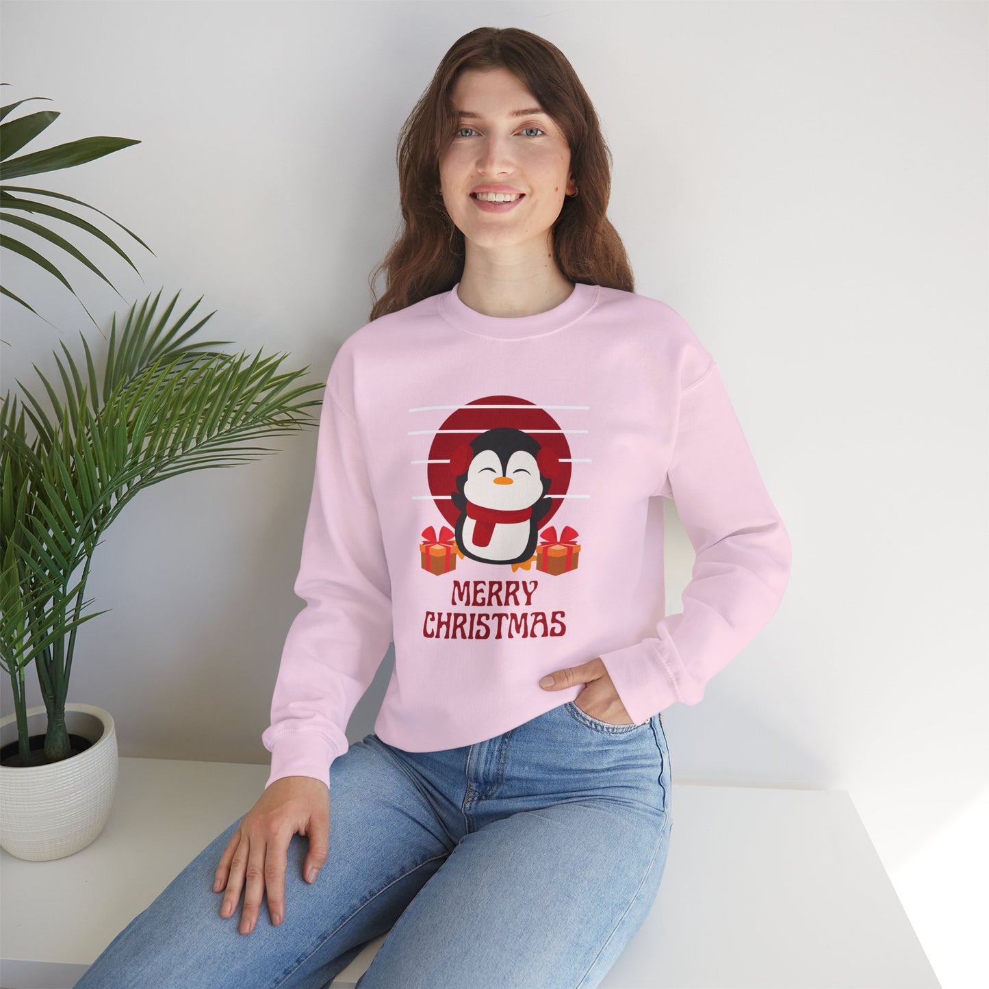 Penguin, Merry Christmas - Unisex Heavy Blend™ Crewneck Sweatshirt