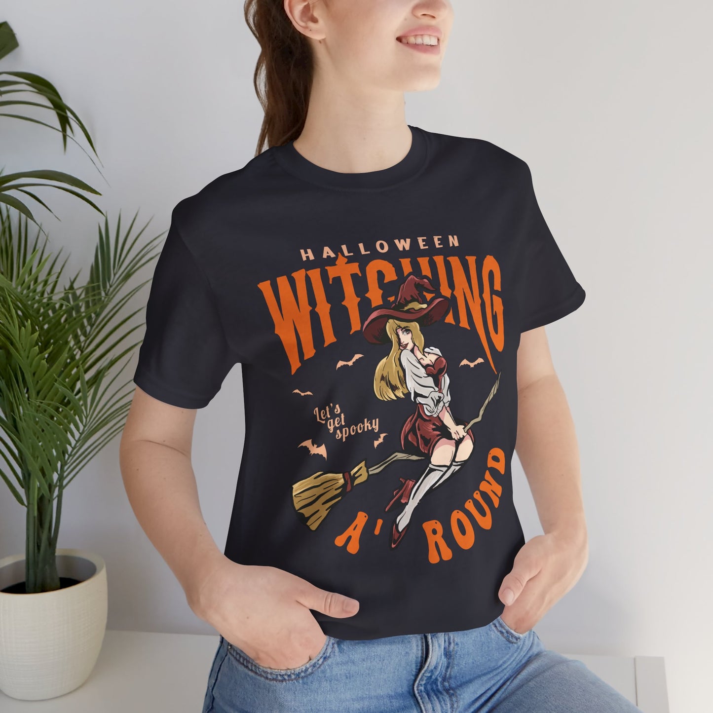 Halloween Witching, Let's Get Spooky Around  - Unisex Jersey Short Sleeve Tee - 12930