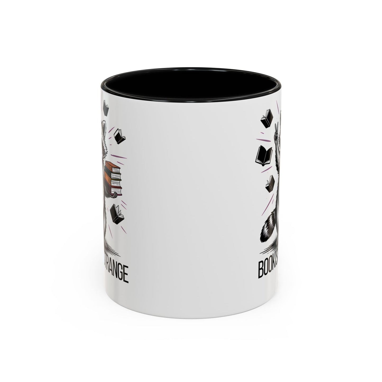 Bookish & Strange Raccoon Mug – Cute Reading Coffee Mug Gift for Book Lovers (11oz / 15oz) - 14803