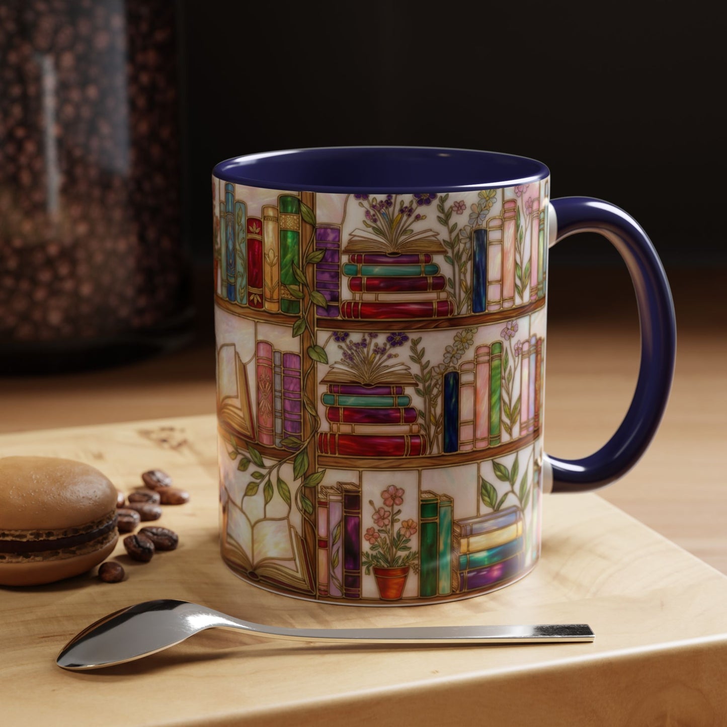 Bookish Accent Coffee Mug — Stained Glass Design (11/15 oz) - 14528