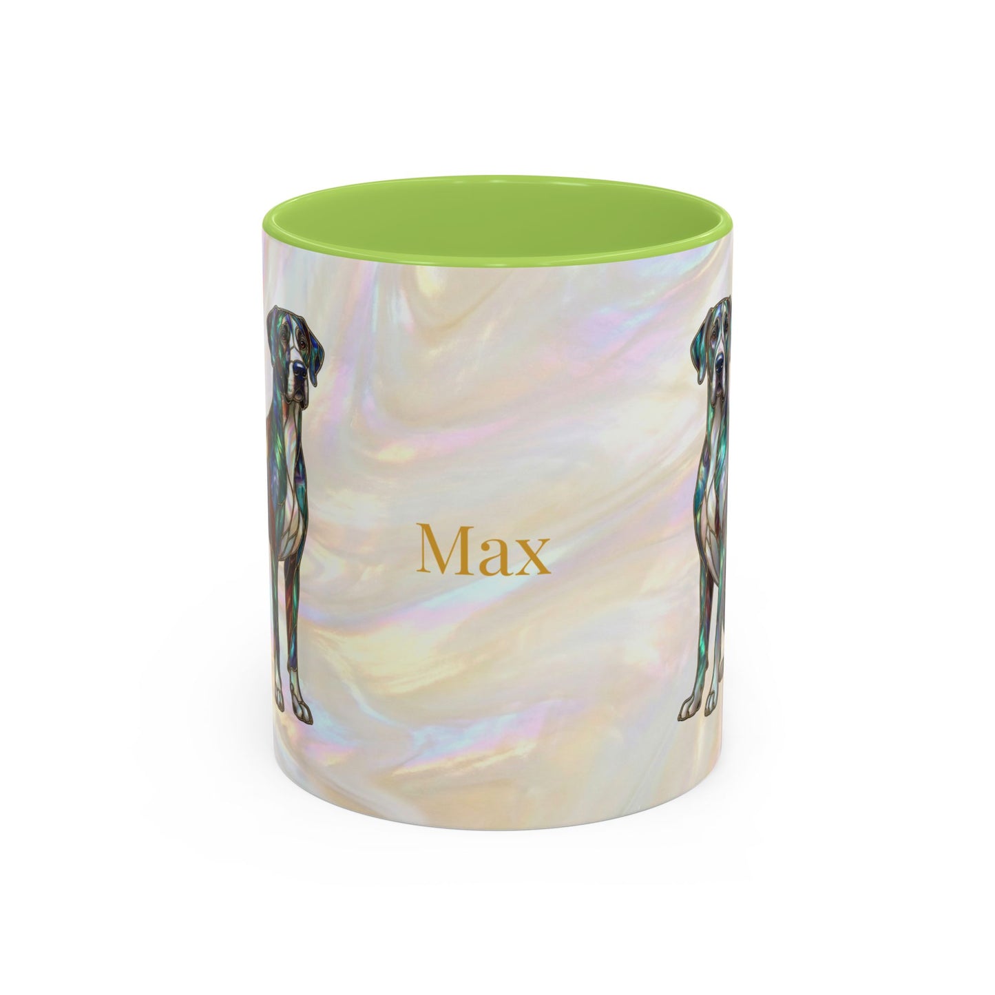 Personalized Great Dane Dog Mug — Stained Glass Design (11/15 oz) - 14550