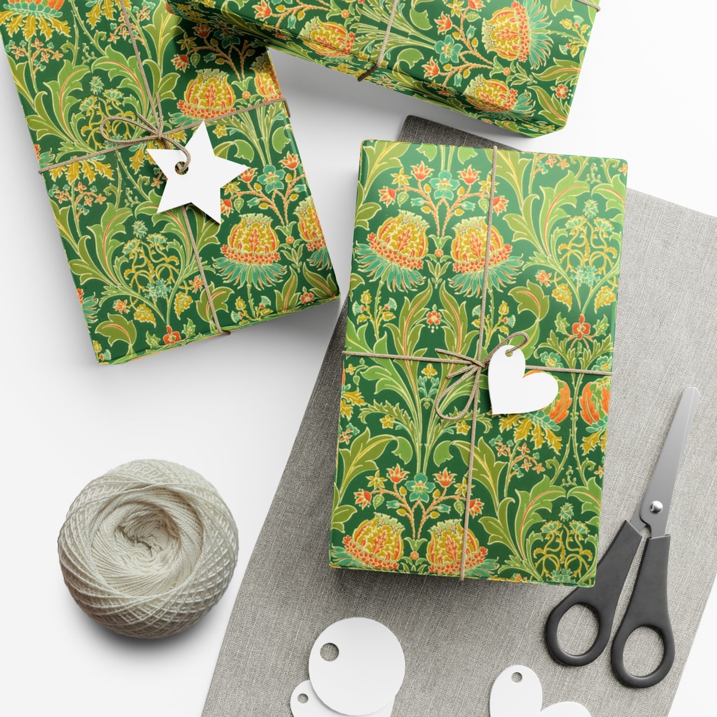 Vintage Green Flower Pattern - Gift Wrap Papers - 10295