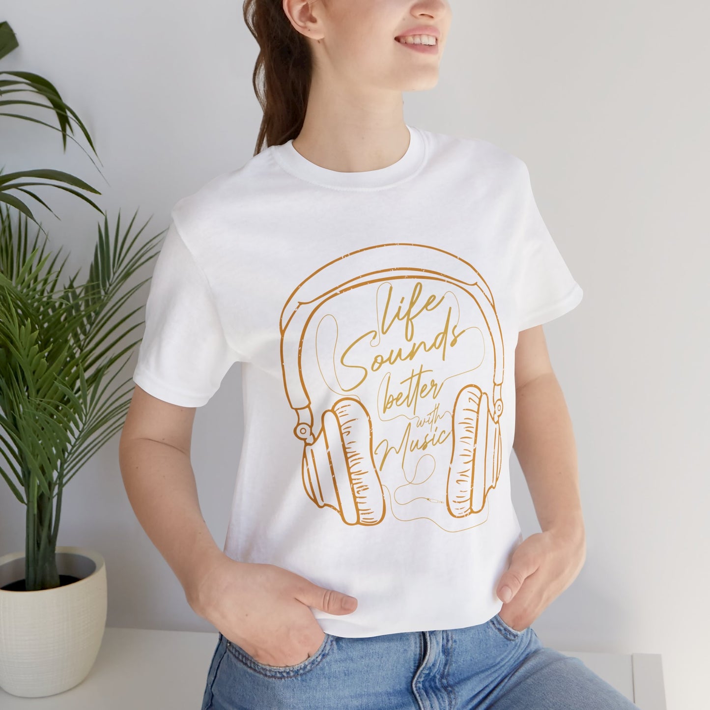 Music: Life Sounds Better With Music - Unisex Jersey Short Sleeve Tee