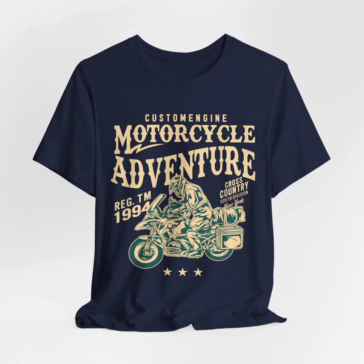Custom Engine, Motorcycle Adventure - Unisex Jersey Short Sleeve Tee - 13146