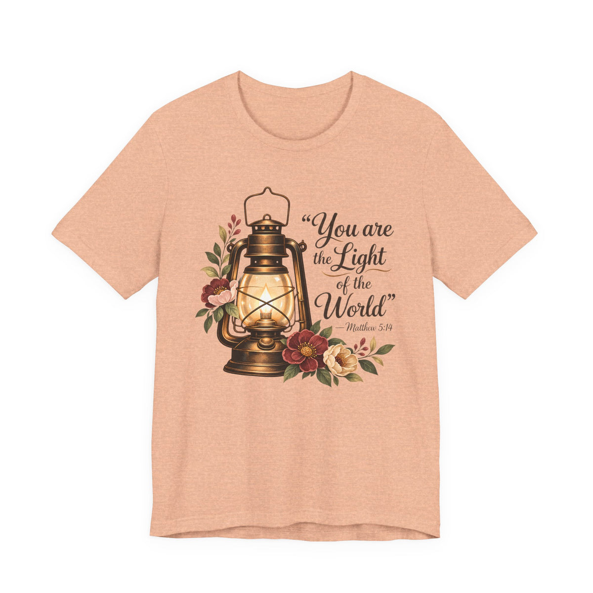 You Are the Light of the World T-Shirt, Vintage Floral Lantern Christian Tee - 14555