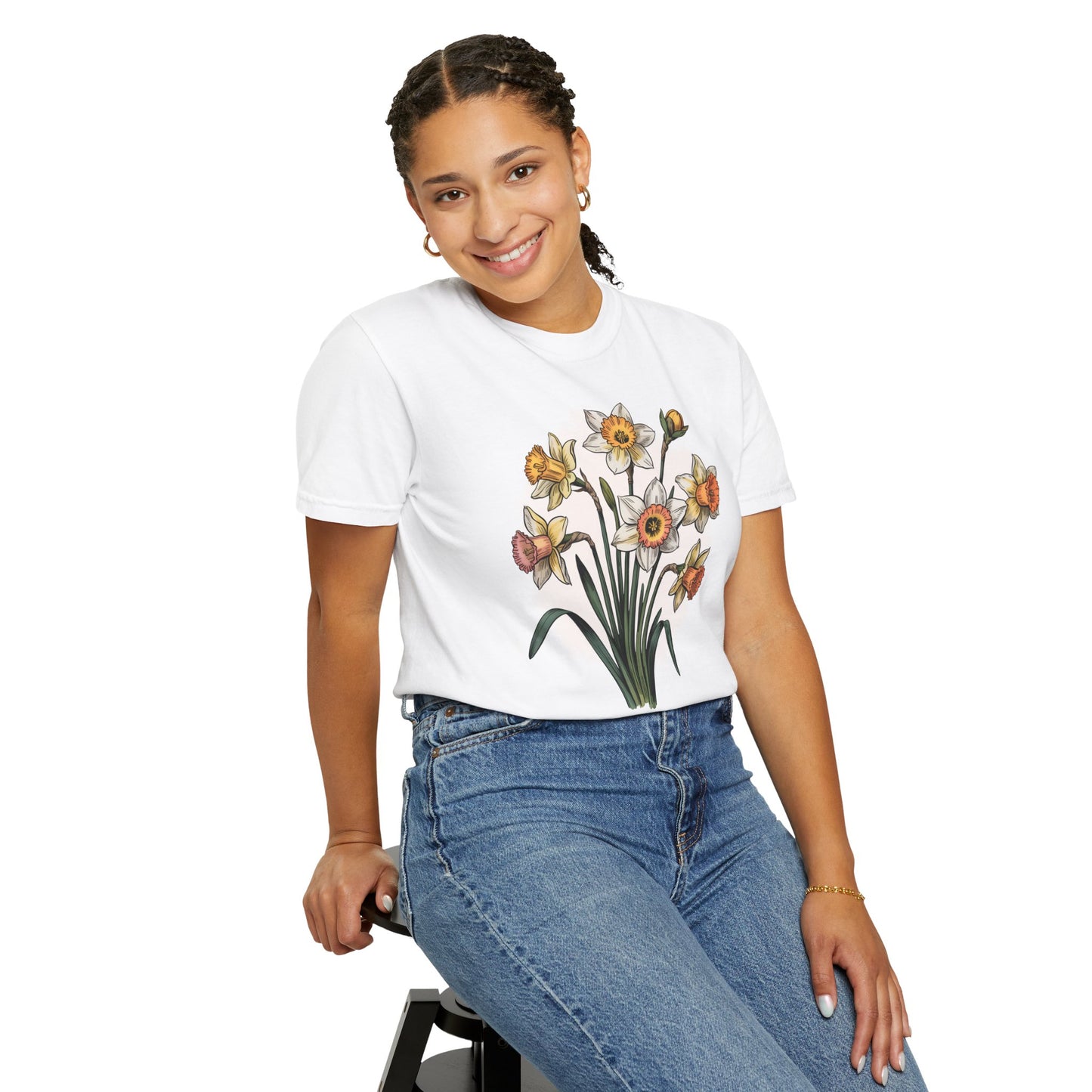 March Birth Flower Shirt – Daffodil Floral Graphic Tee, March Birthday Gift for Her - 14798