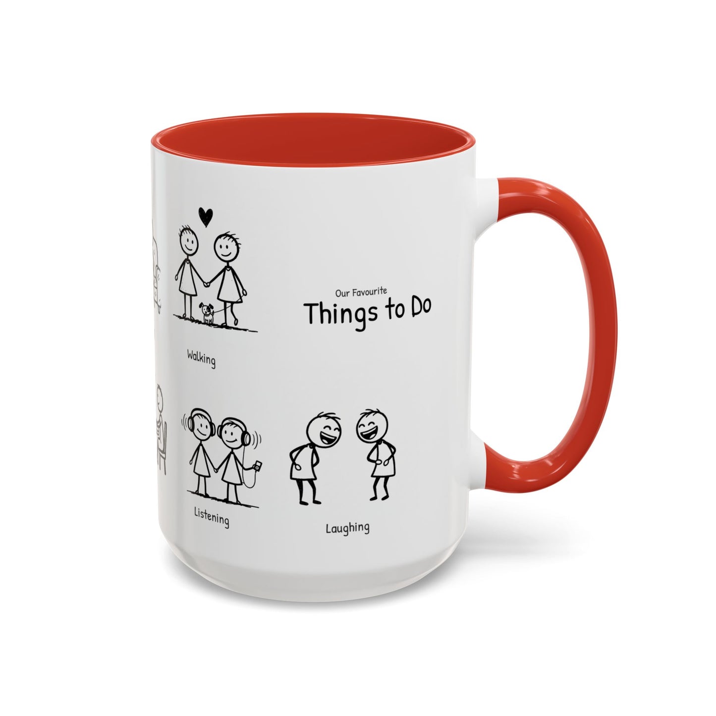 Our Favorite Things to Do Valentine’s Mug – Cozy Couples Illustrated Accent Coffee Mug - 14705