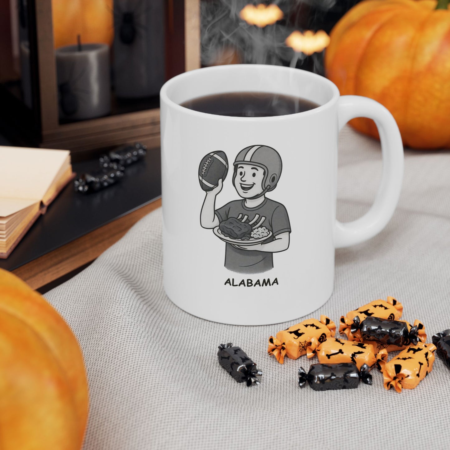 "Alabama: Come for the football, stay for the BBQ." Ceramic Mug - 12822