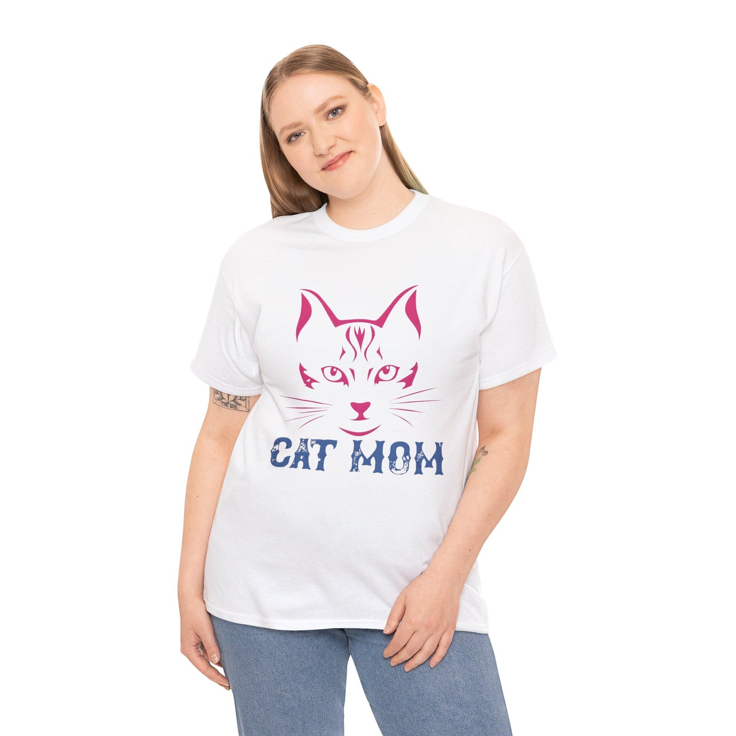 Cat Mom T-Shirt – Cute Cat Face Graphic Tee for Cat Lovers - 14882