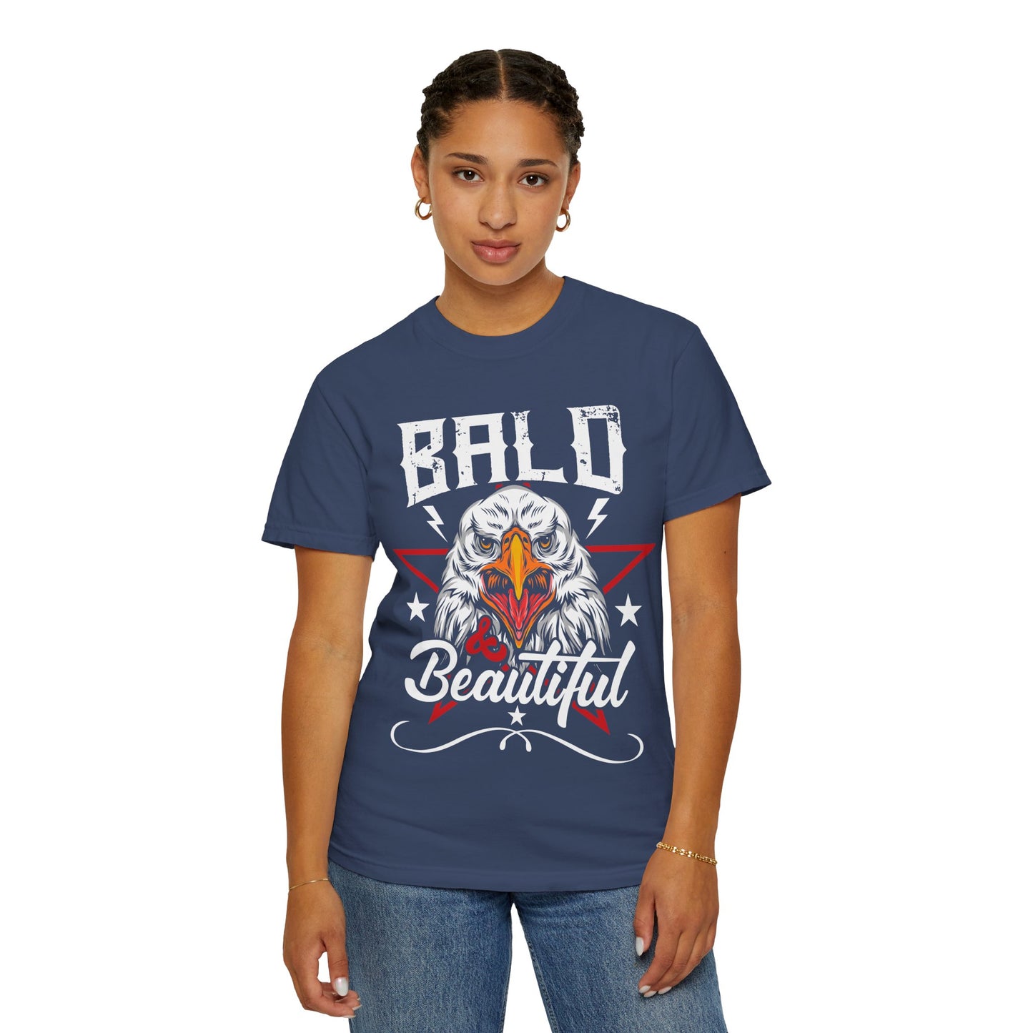 American Eagle, Bald is Beautiful T-Shirt, Unisex Garment-Dyed Tee - 13491