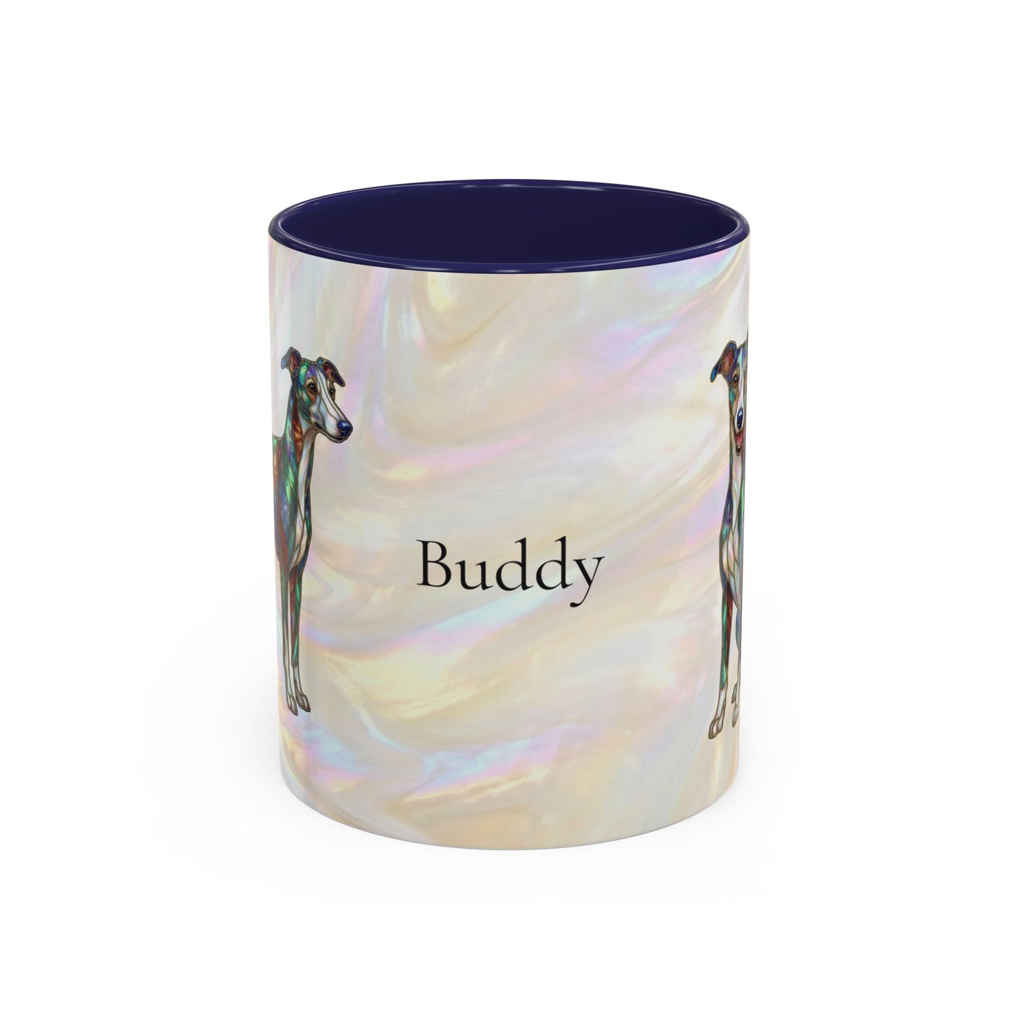 Whippet Accent Coffee Mug – Stained Glass Design 11/15oz - 14652