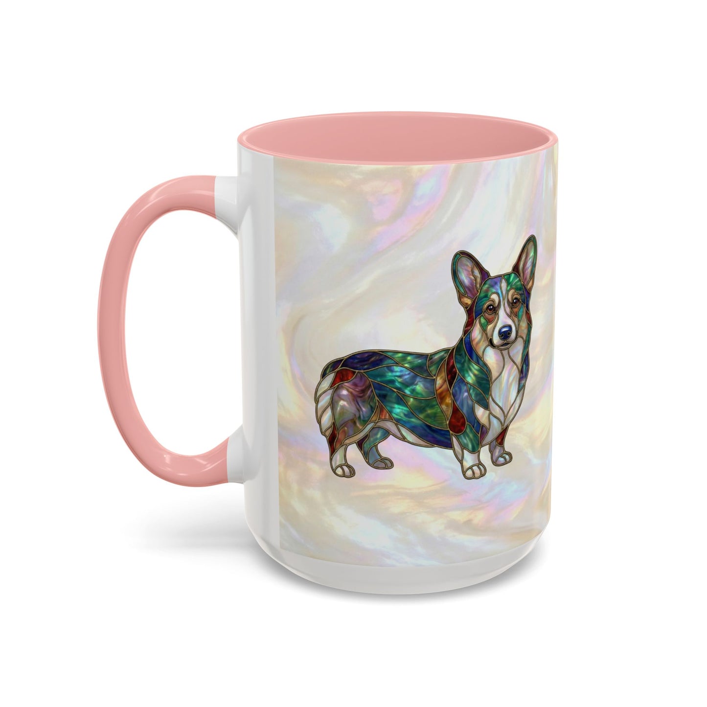 Corgi Accent Coffee Mug -Stained Glass Style (11/15oz) - 14627