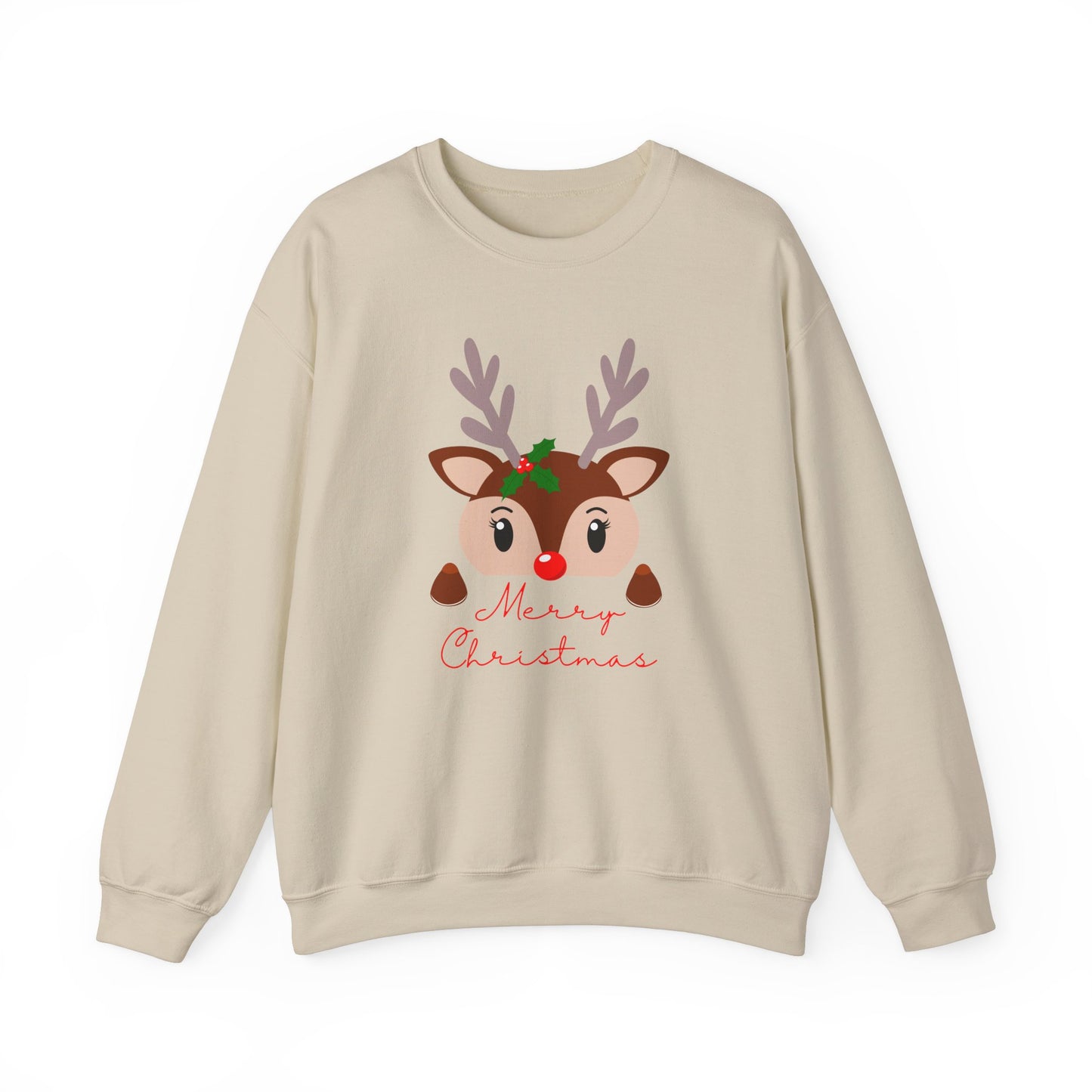 Reindeer, Merry Christmas - Unisex Heavy Blend™ Crewneck Sweatshirt