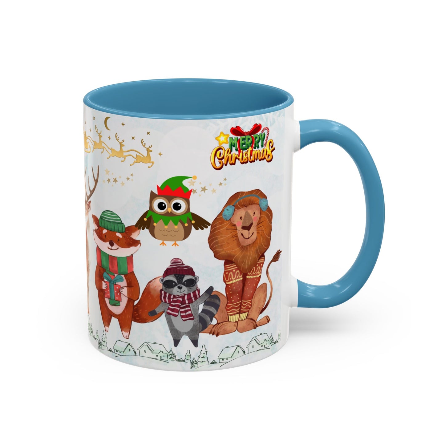 Merry Christmas, Animals - Accent Coffee Mug (11, 15oz)