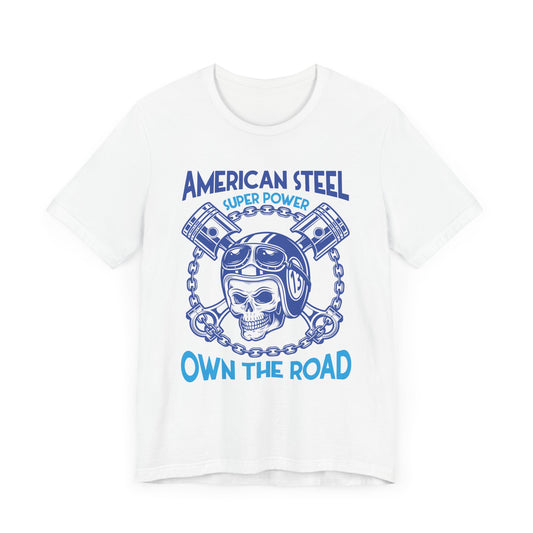 American Steel, Super Power On The Road - Unisex Jersey Short Sleeve Tee - 13557