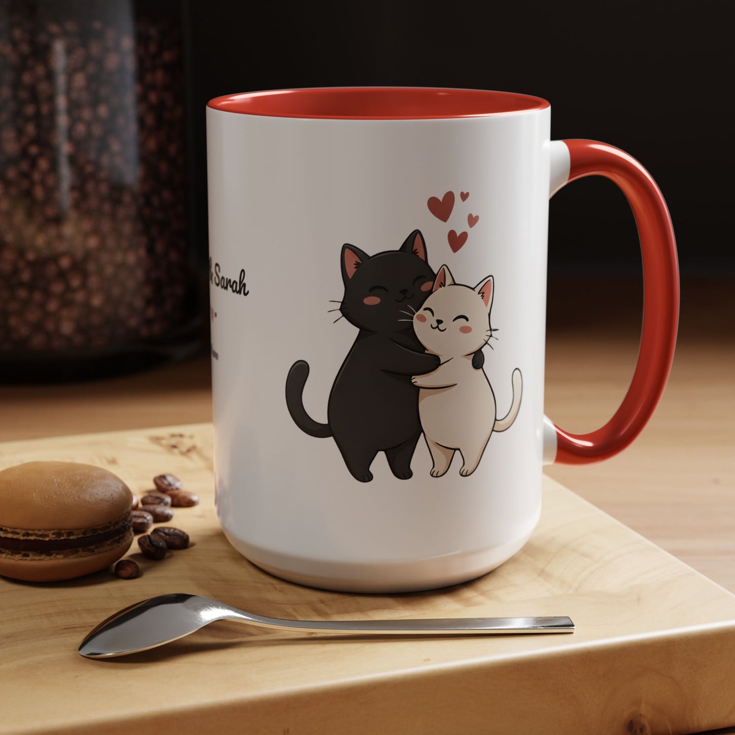 Cute Cats Personalized Mug — Custom Names & Established Date | Couple Valentine Gift (11oz / 15oz) - 14752