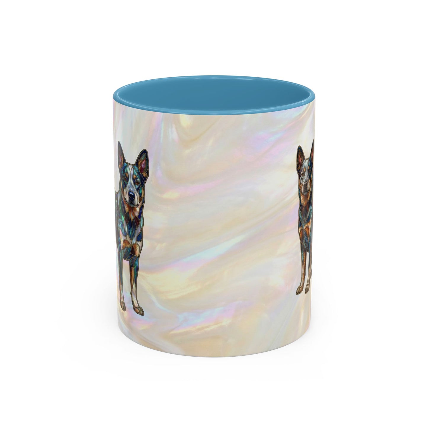 Australian Cattle Dog Accent Mug — Stained Glass Design (11/15oz) - 14613
