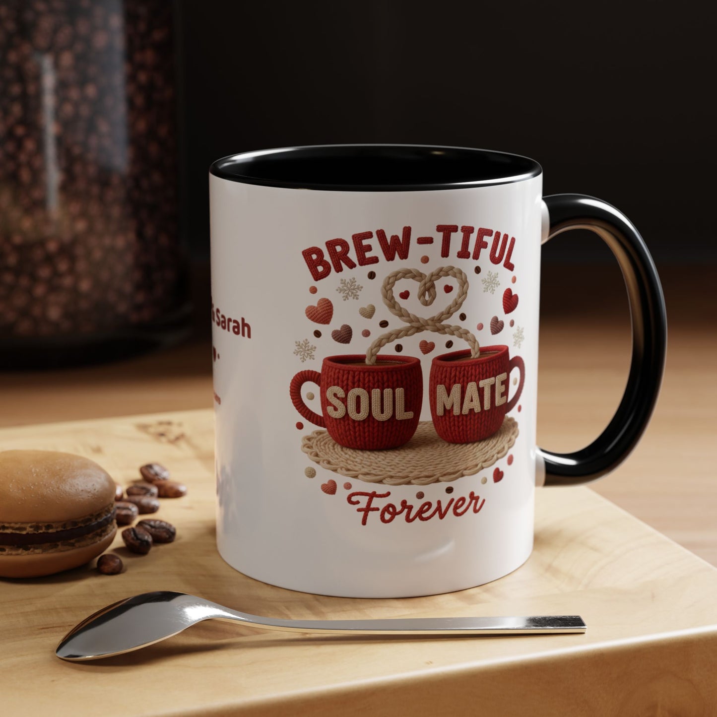 Brew-tiful Soulmates Forever Personalized Mug — Custom Names & Established Date (11oz / 15oz) - 14746