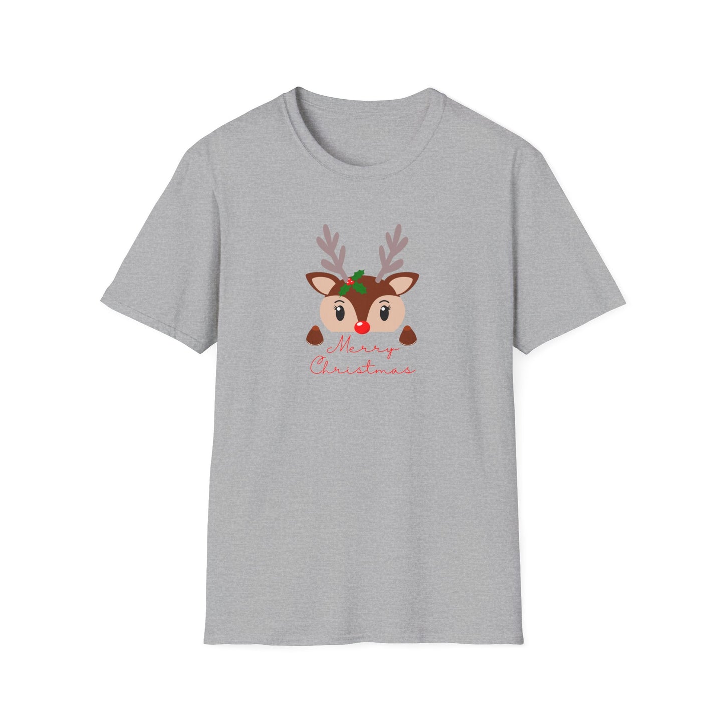 Reindeer, Merry Christmas - Unisex Softstyle T-Shirt