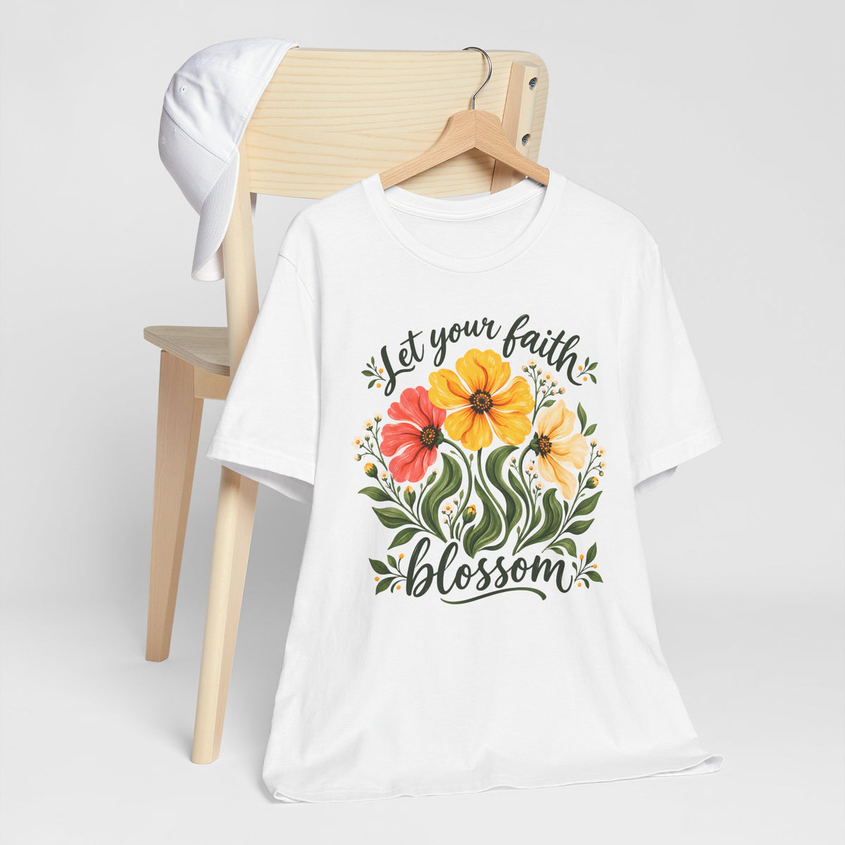 Let Your Faith Blossom T-Shirt, Floral Christian Tee - 14506