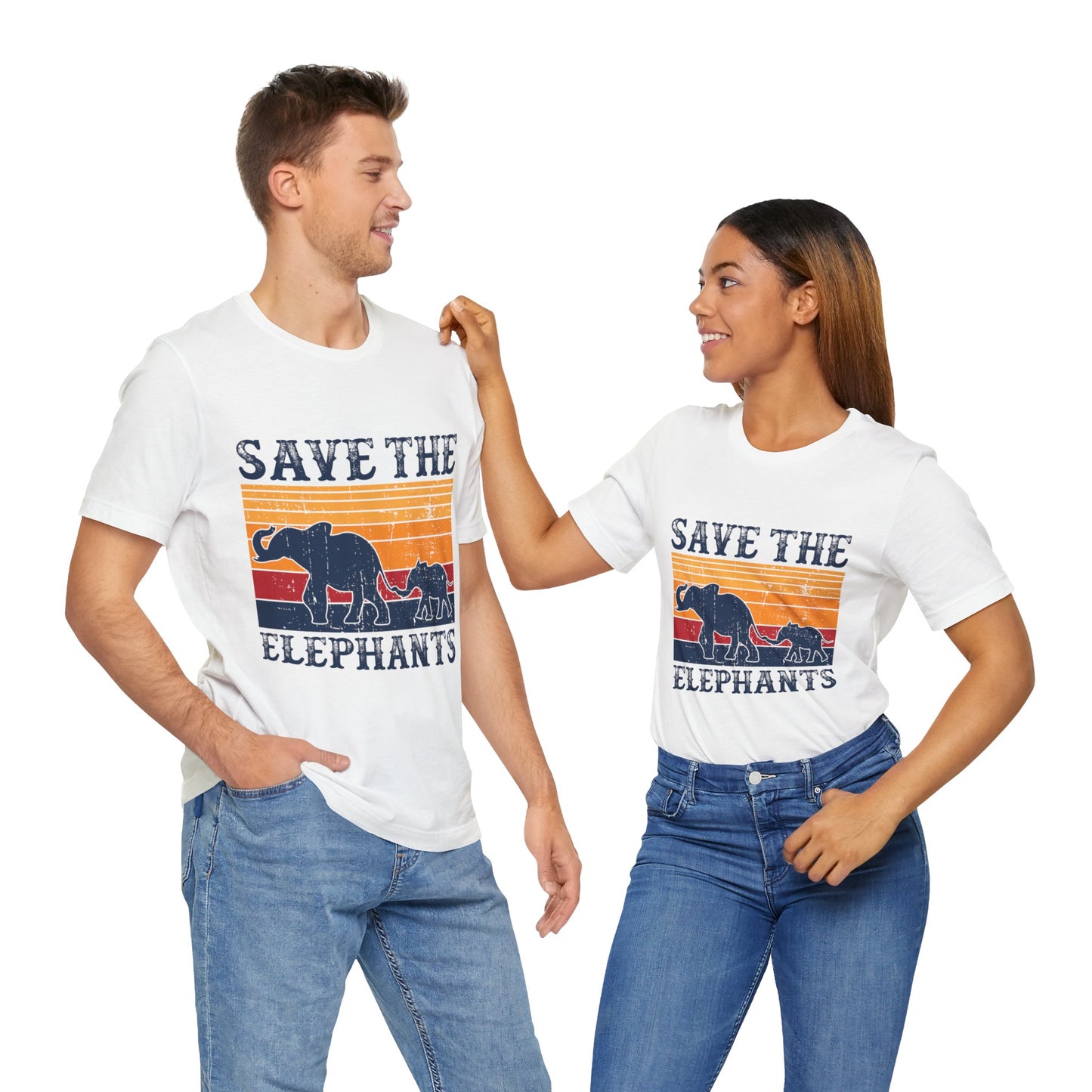 Vegan: Save The Elephants - Unisex Jersey Short Sleeve Tee