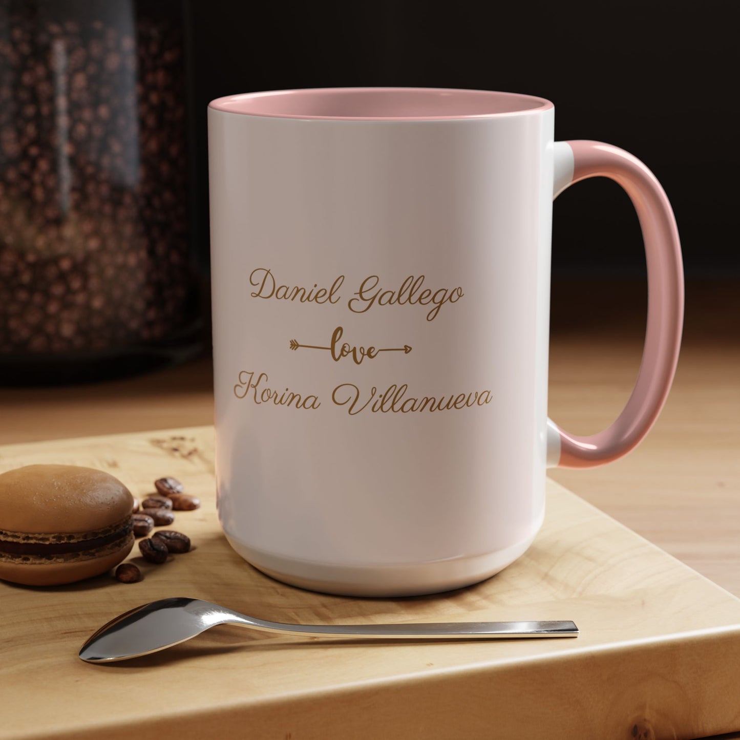Daniel & Korina, Love, Customizable - Accent Coffee Mug (11, 15oz) - 10894
