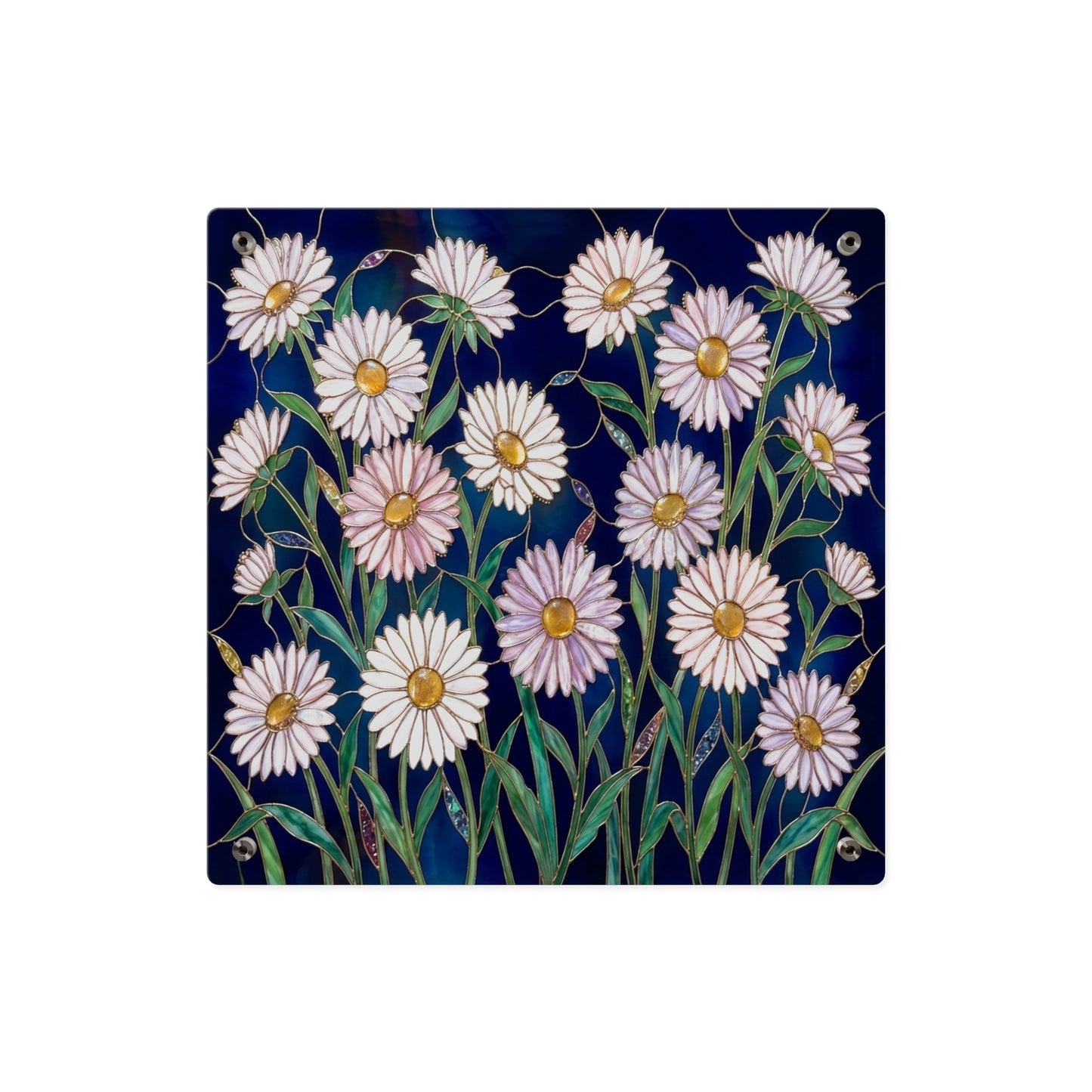 Aster Field Acrylic Wall Art Panel — Floral Home Décor - 14607