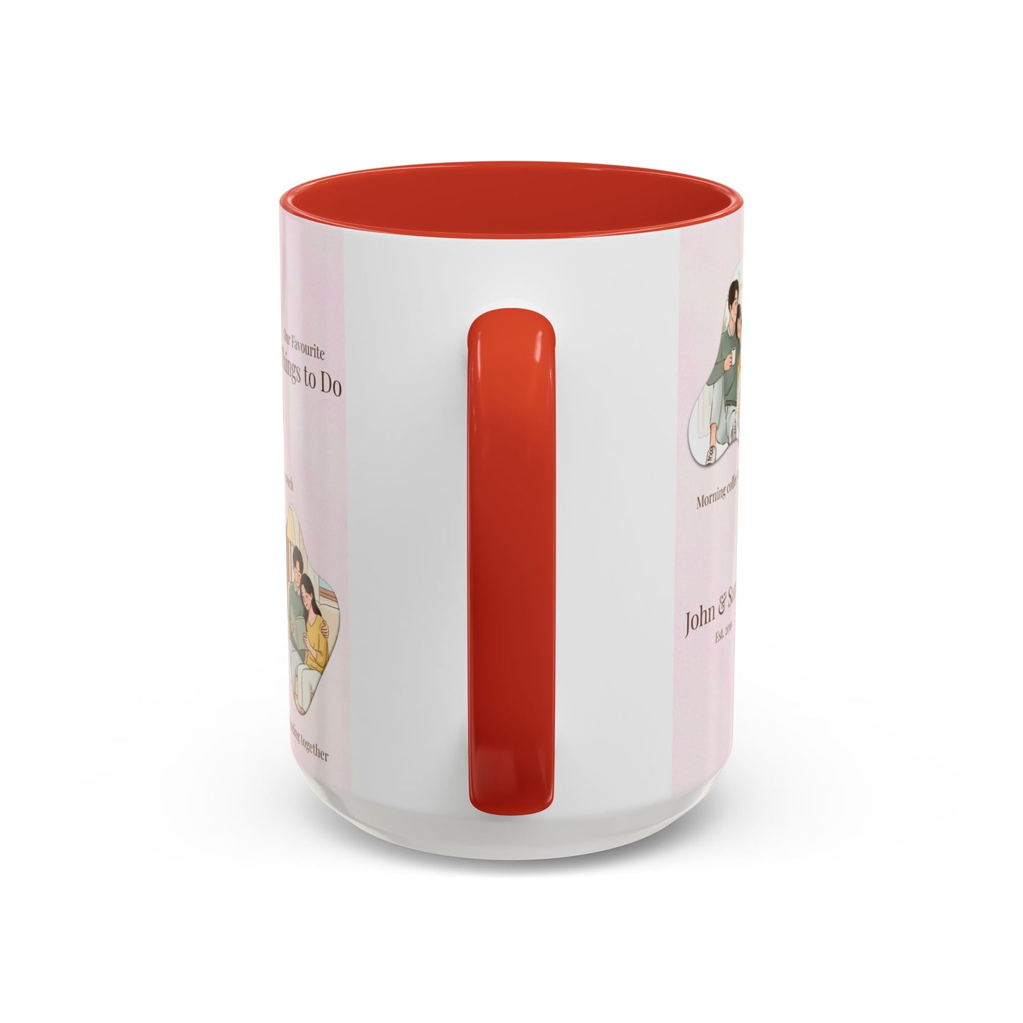 Our Favorite Things to Do Valentine’s Mug – Cozy Couples Illustrated Accent Coffee Mug - 14703