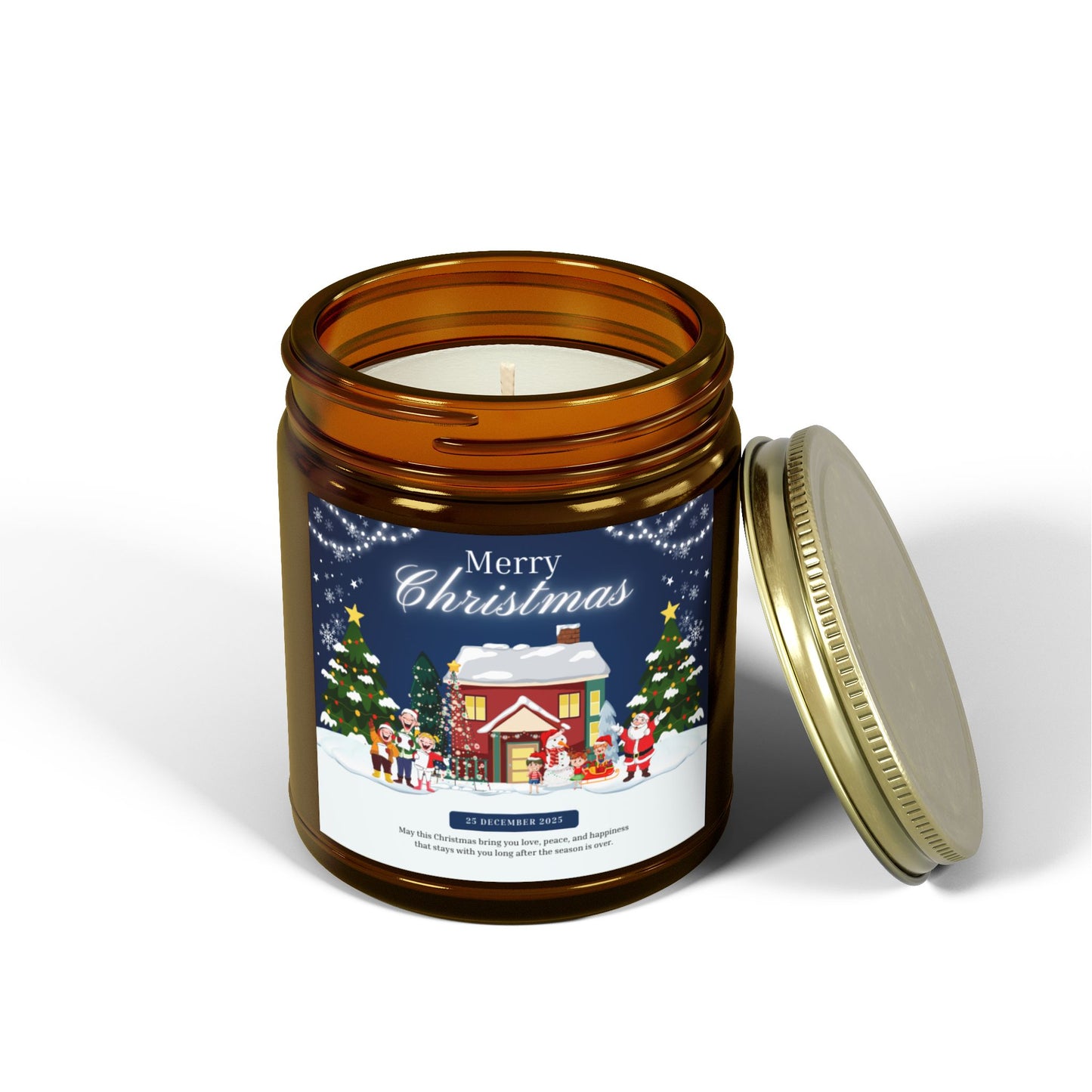 Merry Christmas, Happy New Year - Scented Candles, Coconut Apricot Wax (4oz, 9oz)