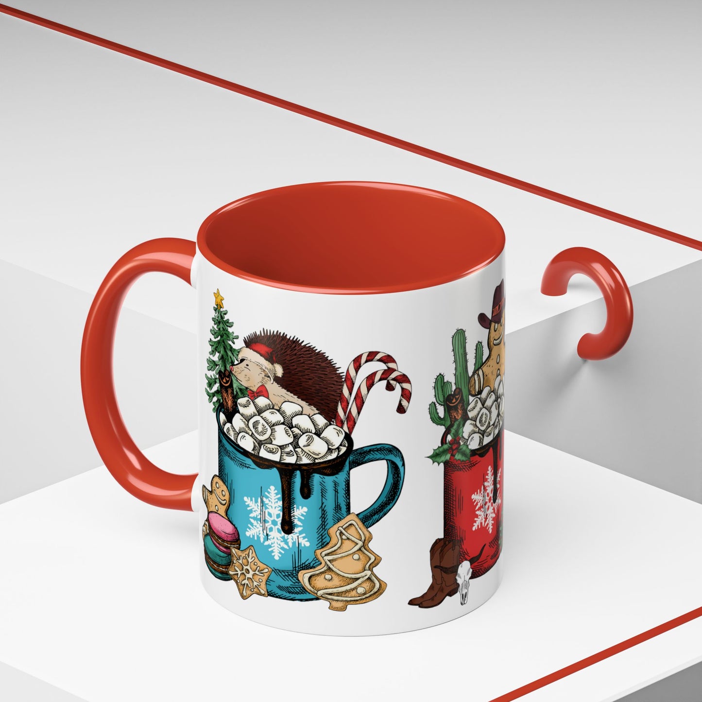 Christmas Marshmallow Mugs with Animals - Accent Coffee Mug (11, 15oz) - 10306