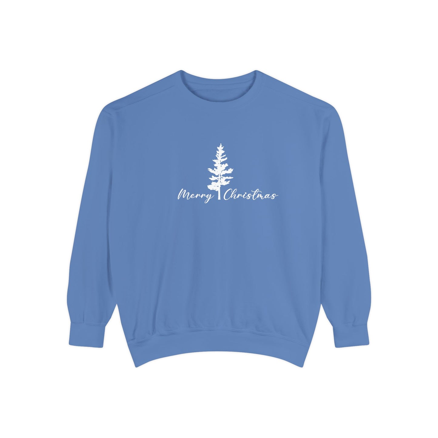 Tree, Merry Christmas - Unisex Garment-Dyed Sweatshirt - 10395