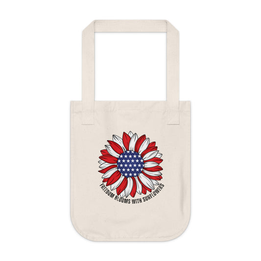 July 4th, Sunflower - Organic Canvas Tote Bag