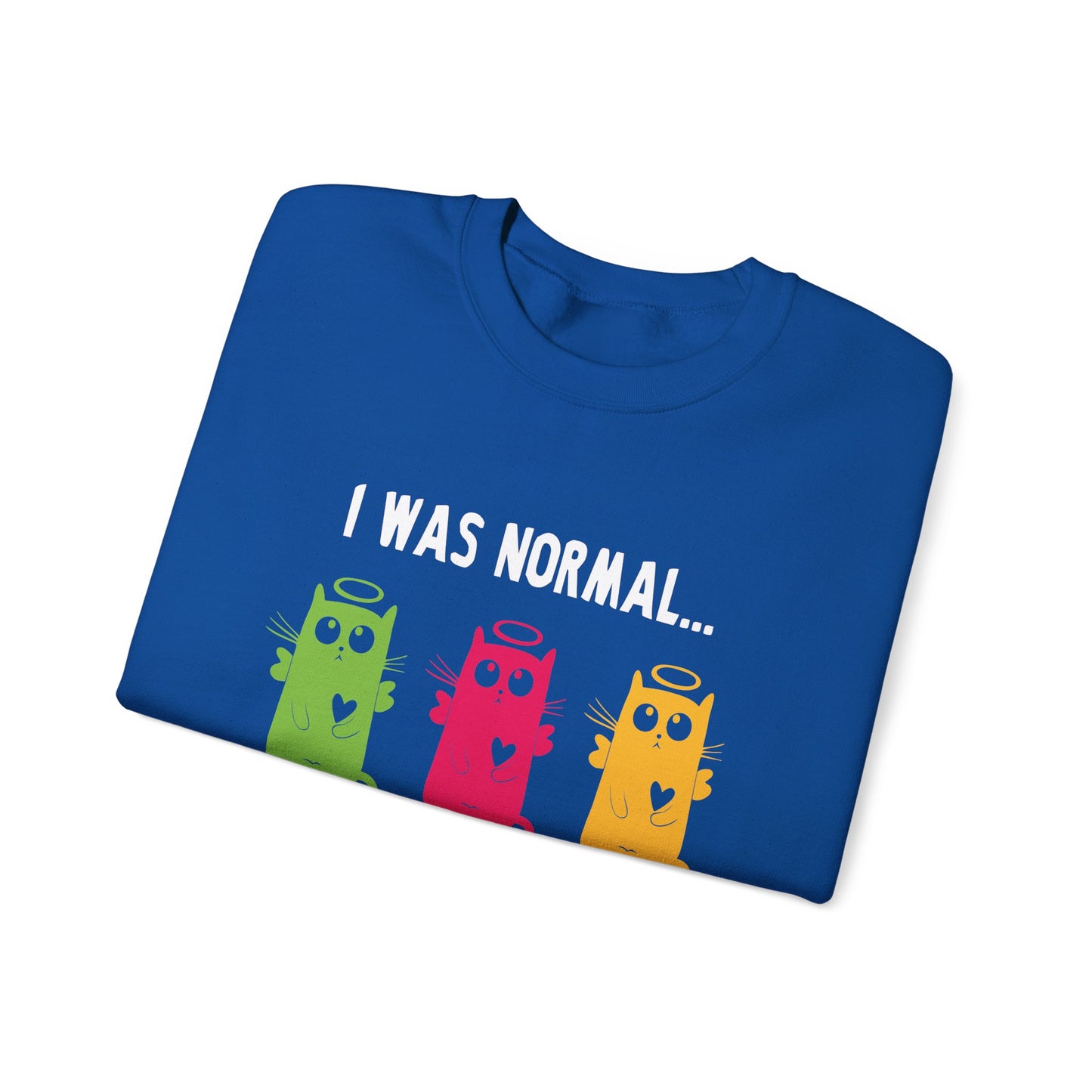 I Was Normal Three Cats Ago - Unisex Heavy Blend™ Crewneck Sweatshirt