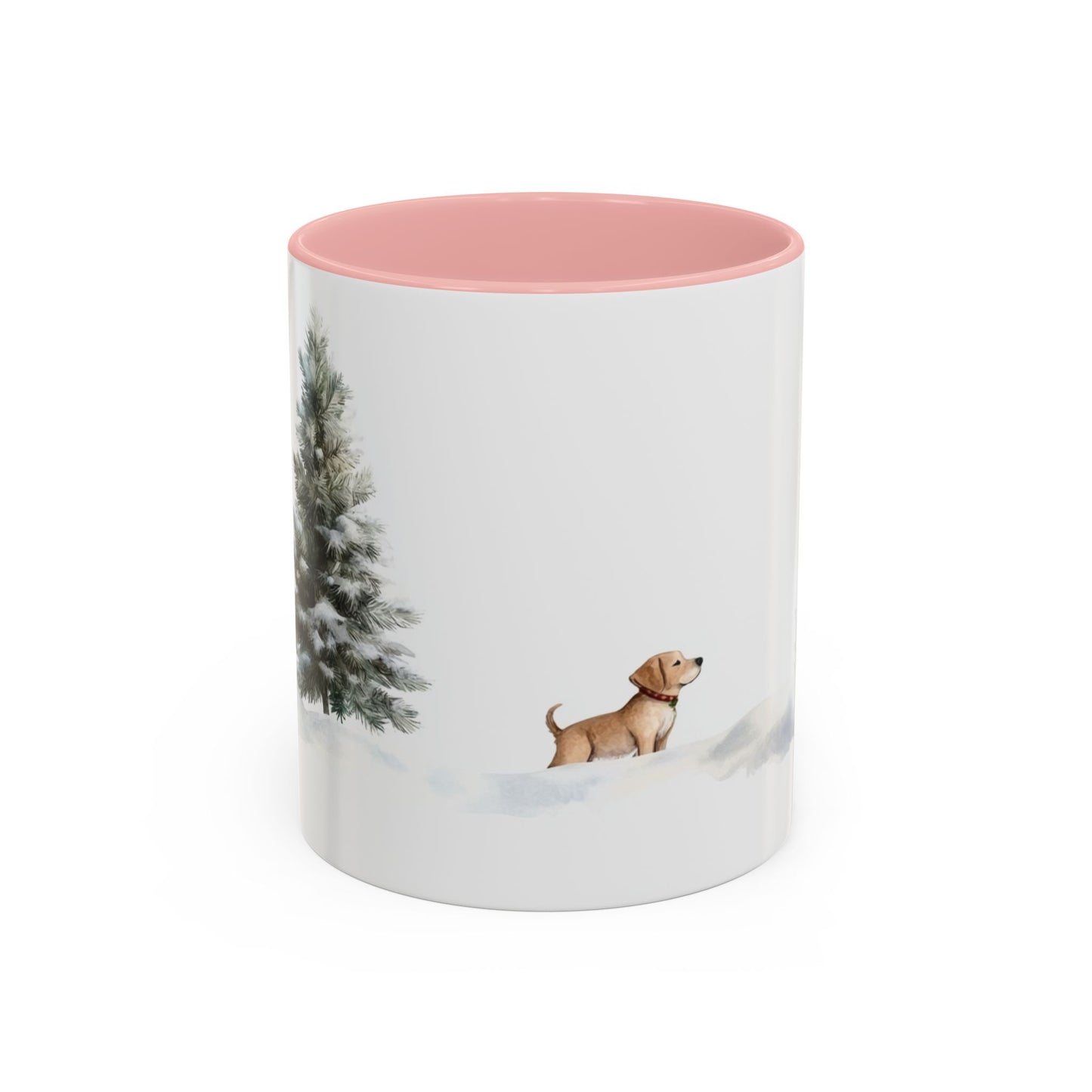 Winter Tree, Snowman & Puppy - Accent Coffee Mug (11, 15oz) - 10404