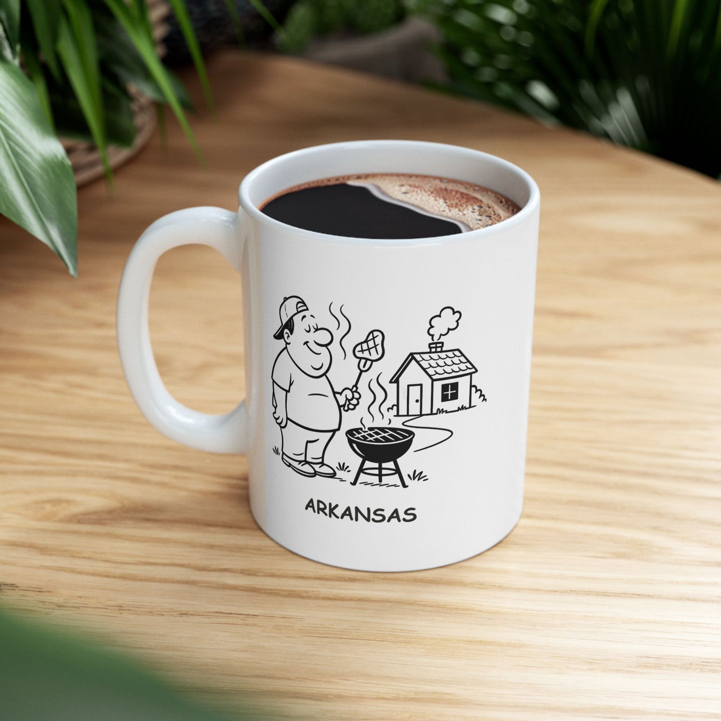 "In Arkansas, you know you’re home when you can smell the BBQ from a mile away." Ceramic Mug - 13342