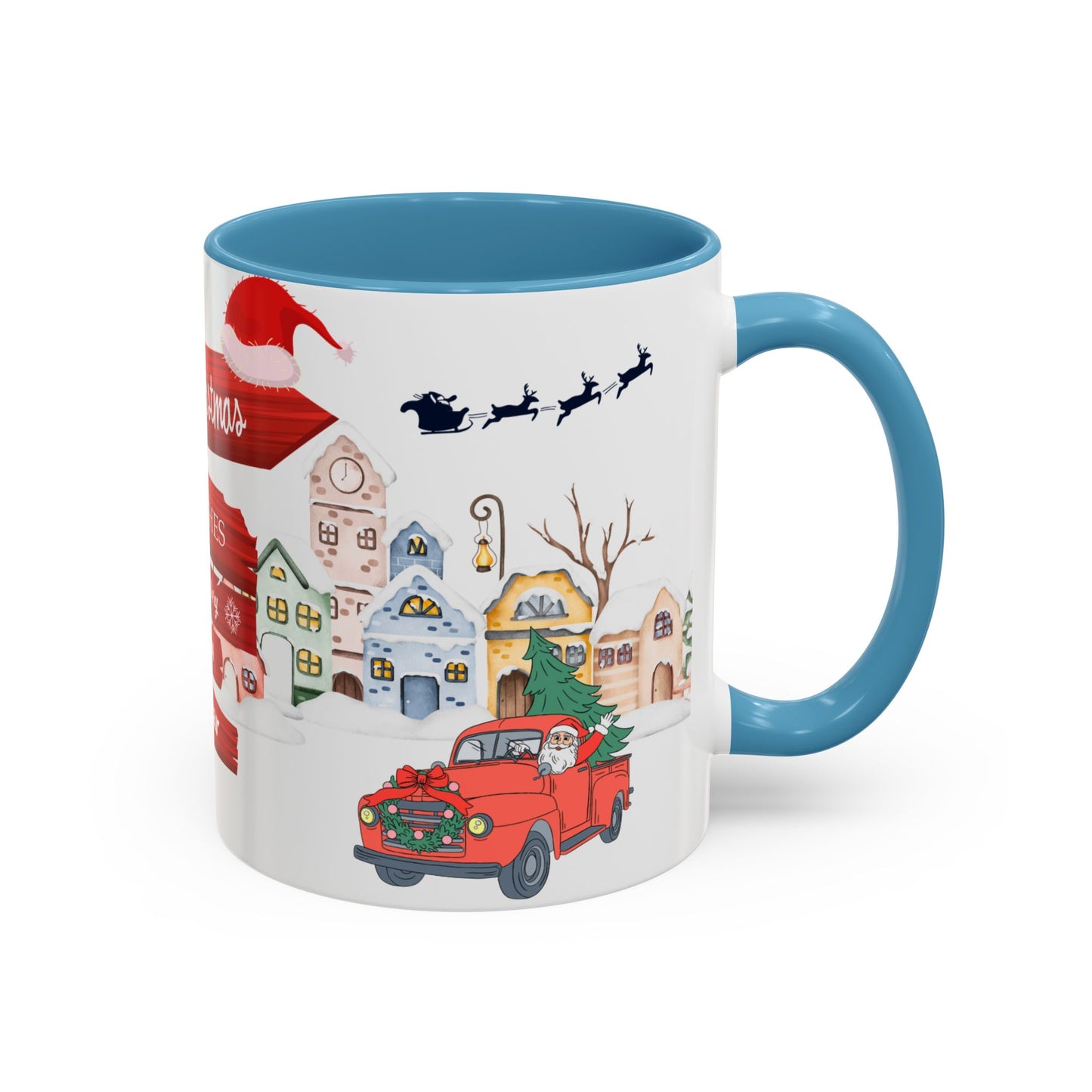 Merry Christmas - Accent Coffee Mug (11, 15oz)