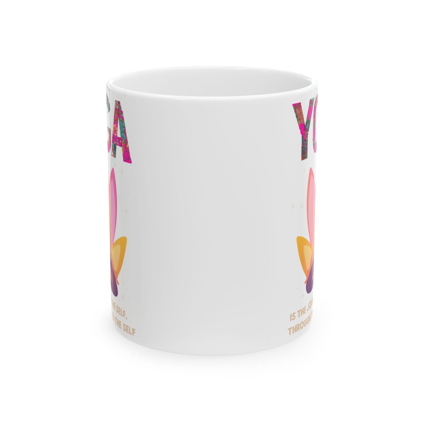 "Yoga Is The Journey Of The Self Through The Self To The Self" Ceramic Mug, 11/15oz - 13213