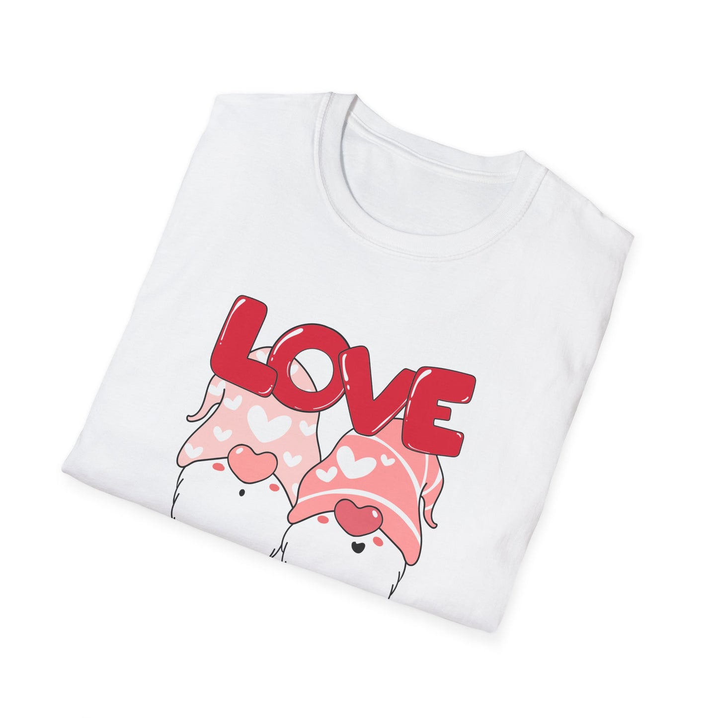 Gnomes, Love, Happy Valentine's Day - Unisex Softstyle T-Shirt - 11444