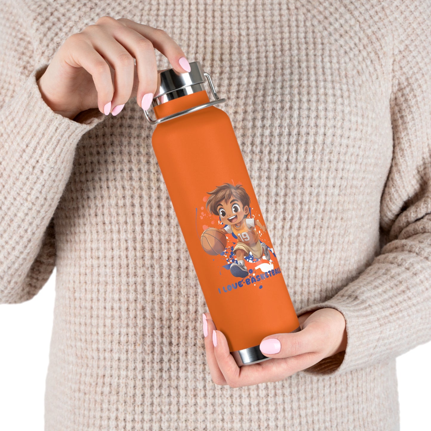 I Love Basketball - Copper Vacuum Insulated Bottle, 22oz