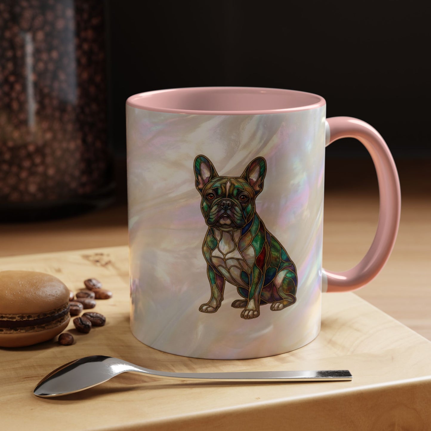 French Bulldog Accent Coffee Mug -Stained Glass Style (11/15oz) - 14632