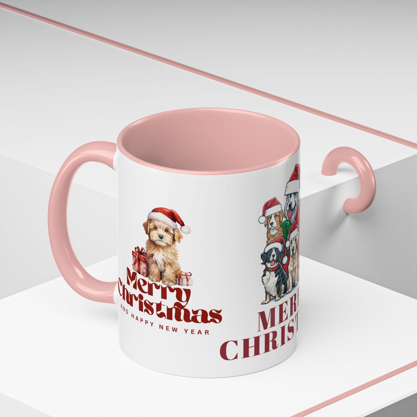 Dogs, Merry Christmas - Accent Coffee Mug (11, 15oz)