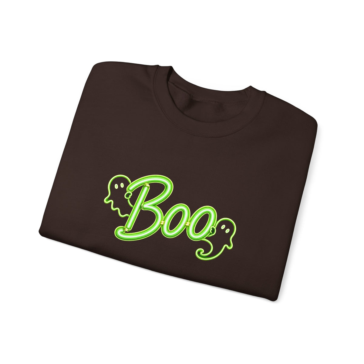 Neon Boo Halloween Sweatshirt, Cute Ghost Crewneck - 14517