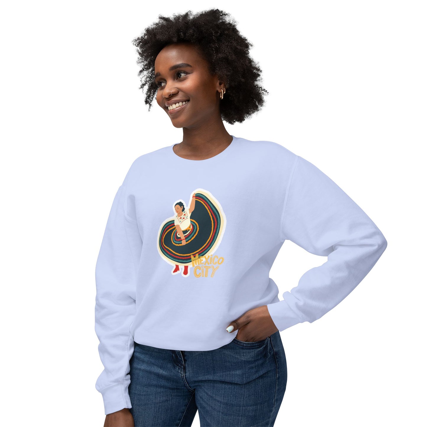Mexico City Unisex Lightweight Crewneck Sweatshirt -12123