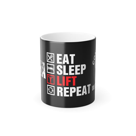 Eat Sleep Lift Repeat - Color Morphing Mug, 11oz