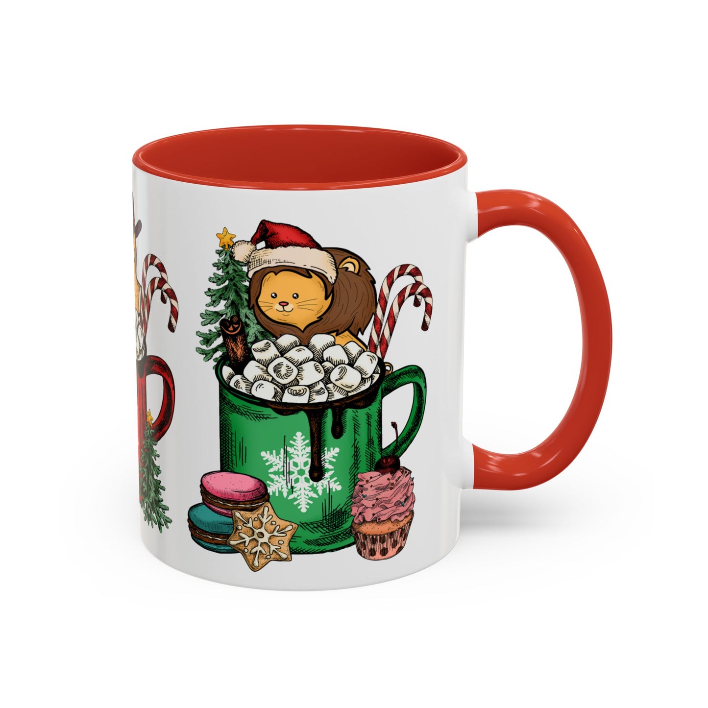 Christmas Marshmallow Mugs with Animals - Accent Coffee Mug (11, 15oz) - 10306