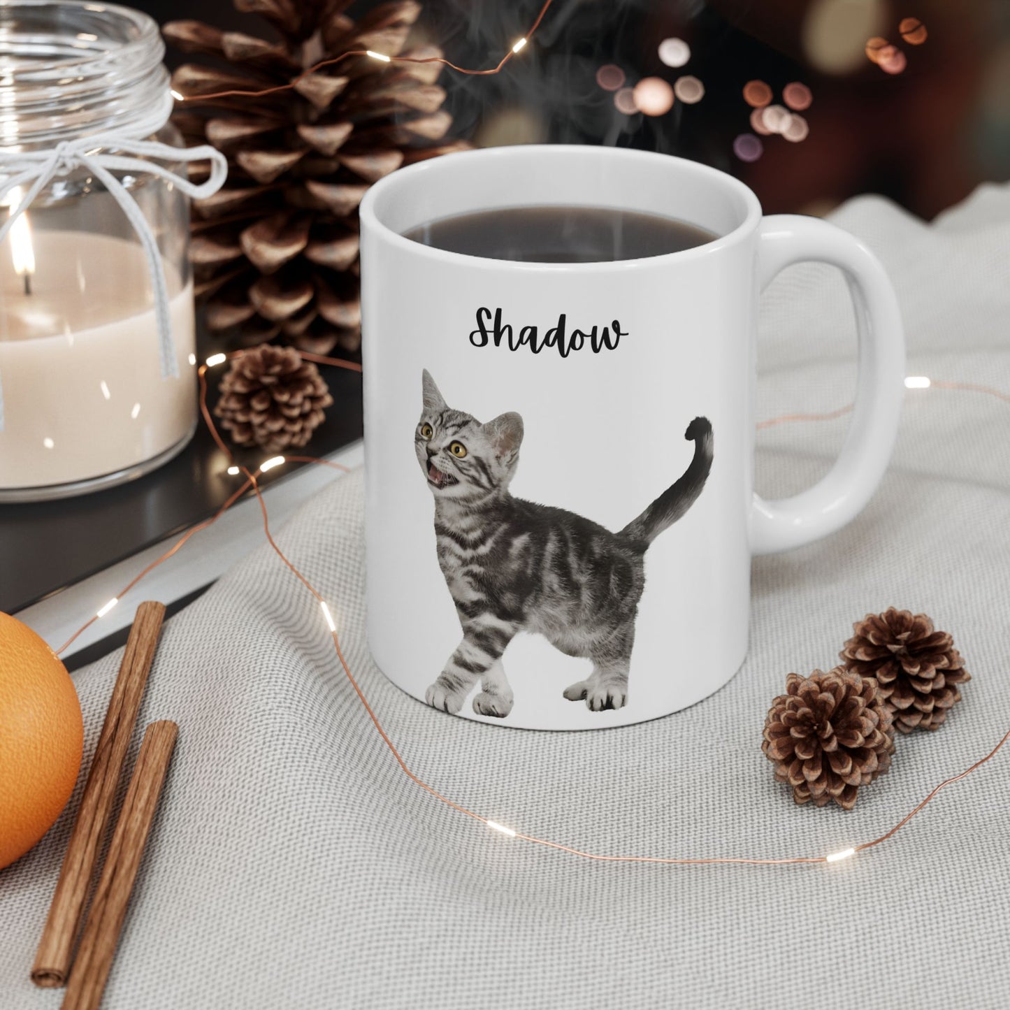 Personalised Cat Ceramic Mug, Coffee Lovers Gift, Cat Lover's Mug, Cute Animal Mug, Funny Cat Coffee Cup - 14199