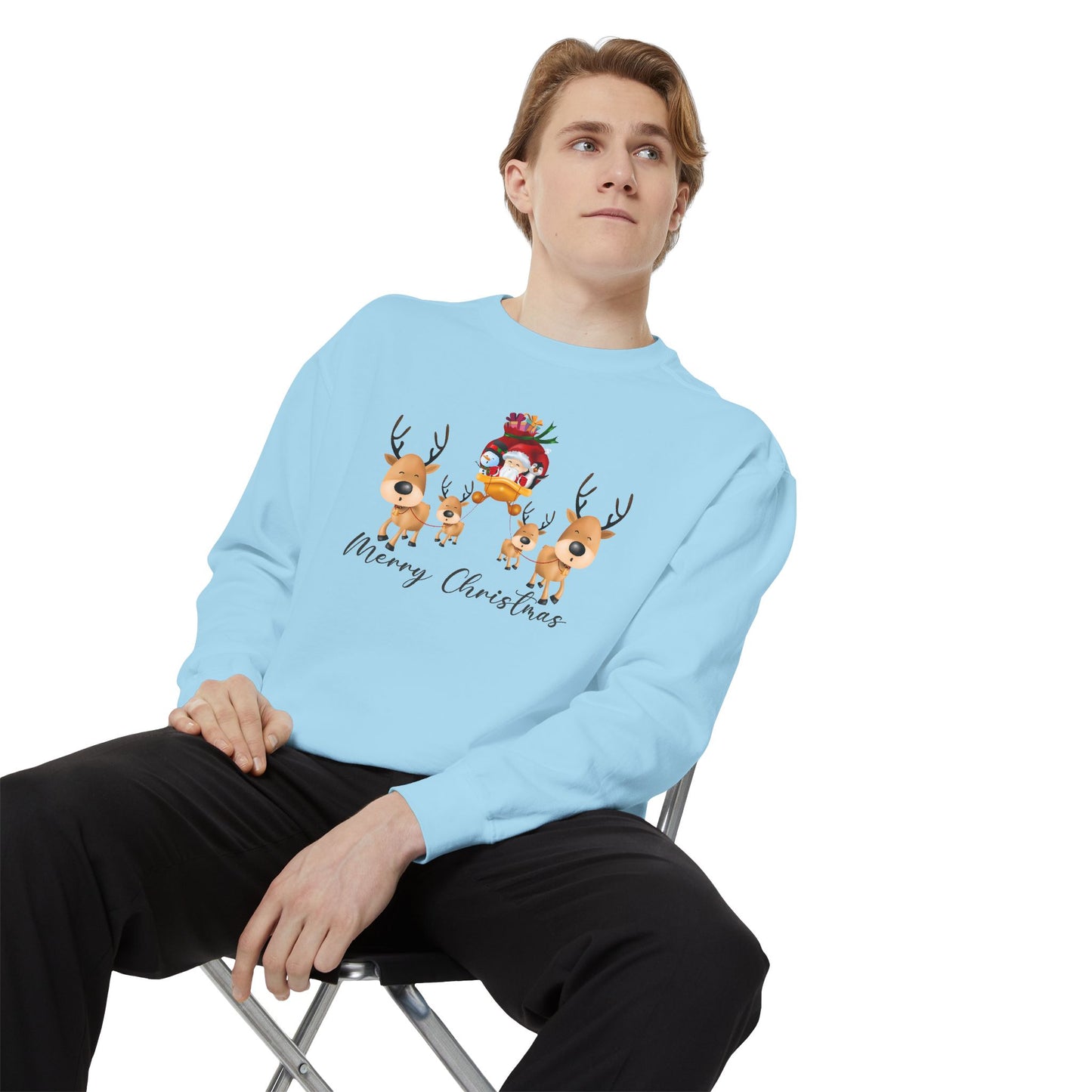 Reindeers - Unisex Garment-Dyed Sweatshirt - 10010